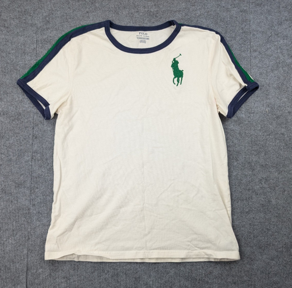 Polo Ralph Lauren Ringer Shirt Kids XL Big Pony Retro Tee Vintage Preppy Sport